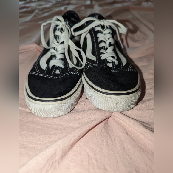 VANS OFF THE WALL LACE-UP LOW TOP SHOES SNEAKERS MEN Size 6.5 Women Size 8 black - Picture 2 of 10
